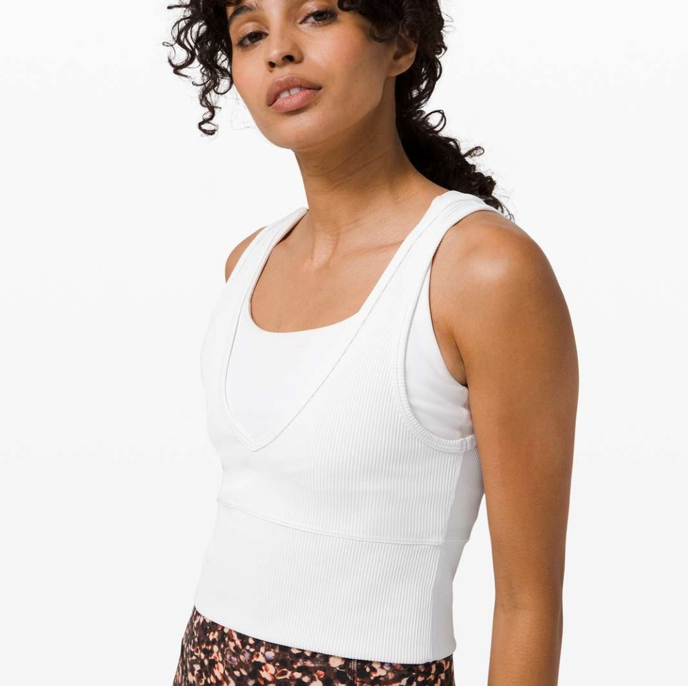 Lululemon Power Pivot rib tank white